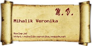 Mihalik Veronika névjegykártya